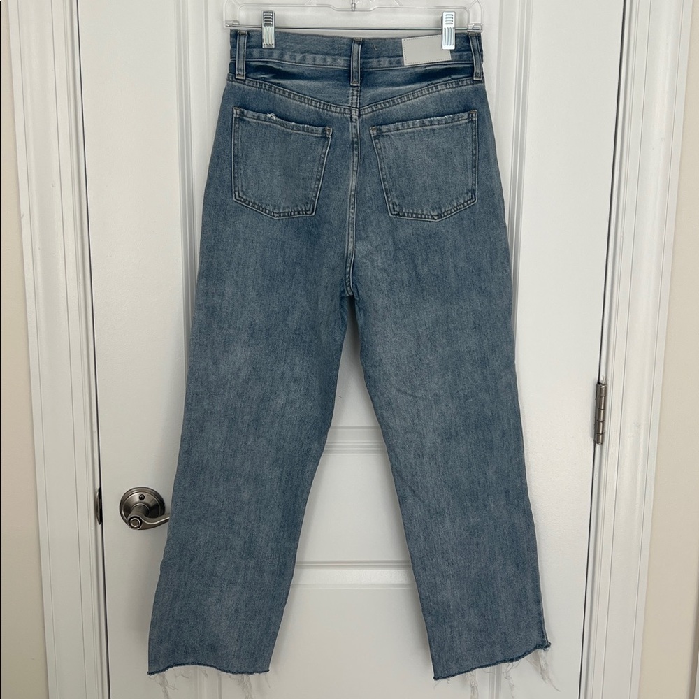 Pistola Cassie Distressed High Rise Straight Leg Jean Button Fly Size 27 - Picture 4 of 9